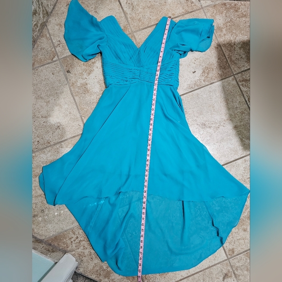 Lavétir Blue Flutter Sleeve High Low Formal Dress XS–S NWT Evening Gown Cottage - Picture 7 of 8